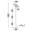 Černobílá stojací lampa Nova Luce Reflet 162 cm