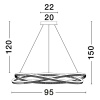 Černé kovové závěsné LED světlo Nova Luce Ofelia 95 cm