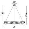Zlaté kovové závěsné LED světlo Nova Luce Ofelia 95 cm