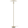 Mosazná kovová stojací LED lampa Reflection 140,5 cm