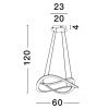 Černé kovové závěsné LED světlo Nova Luce Celestia 60 cm