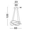 Zlaté kovové závěsné LED světlo Nova Luce Celestia 60 cm