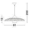 Černo-béžové ratanové závěsné světlo Nova Luce Capa 61 cm
