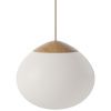 Opálově bílé skleněné závěsné světlo Acorn 32 cm