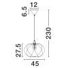 Bílé závěsné světlo Nova Luce Bora 45 cm
