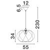 Bílé závěsné světlo Nova Luce Bora 55 cm
