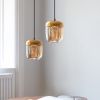 Bílo-zlaté skleněné závěsné stínidlo Acorn 14 cm -fv-interier-25