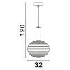 Bílo-zlaté skleněné závěsné světlo Nova Luce Allen 32 cm