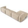 Světle béžová sametová rohová pohovka MICADONI Martina 330 cm, levá