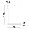 Černé kovové závěsné LED světlo Nova Luce Motif 60 cm