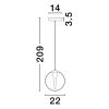Skleněné závěsné LED světlo Nova Luce Gi 22 cm