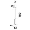 Černé závěsné LED světlo Nova Luce Gea 13 cm