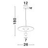 Černobílé kovové závěsné LED světlo Nova Luce Luet 26 cm