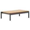 Dřevěný zahradní konferenční stolek Kave Home Sorells 91 x 52,4 cm s šedou podnoží
