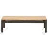 Dřevěný zahradní konferenční stolek Kave Home Sorells 91 x 52,4 cm se zelenou podnoží
