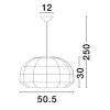 Bílé ratanové závěsné světlo Nova Luce Melody 50,5 cm