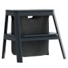 Antracitově šedá dřevěná stolička Step It Up 48 cm
