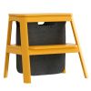 Žluto-šedá dřevěná stolička Step It Up 48 cm