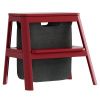 Červeno-šedá dřevěná stolička Step It Up 48 cm