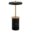 Černá mramorová stolní nabíjecí LED lampa Asteria Move 25,5 cm