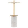 Bílá mramorová stolní nabíjecí LED lampa Asteria Move 25,5 cm
