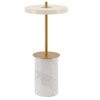 Bílá mramorová stolní nabíjecí LED lampa Asteria Move 25,5 cm