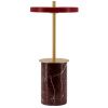 Červená mramorová stolní nabíjecí LED lampa Asteria Move 25,5 cm