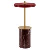 Červená mramorová stolní nabíjecí LED lampa Asteria Move 25,5 cm