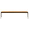 Dřevěný zahradní konferenční stolek Kave Home Sorells 149,2 x 63 cm se zelenou podnoží