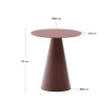 Matně červený skleněný kulatý odkládací stolek Kave Home Wilshire 50 cm
