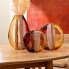 Hnědo-žlutá skleněná váza J-line Amberis 26 cm -fv-interier-25