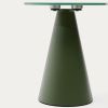 Matně zelený skleněný kulatý odkládací stolek Kave Home Wilshire 30 cm -fv-interier-25