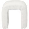 Bílý bouclé taburet Somcasa Edy 42 x 42 cm