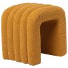 Žlutý bouclé taburet Somcasa Edy 42 x 42 cm