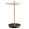Bílo-zlatá kovová stolní nabíjecí LED lampa Asteria