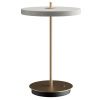 Krémově bílo-zlatá kovová stolní nabíjecí LED lampa Asteria