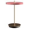 Růžovo-zlatá kovová stolní nabíjecí LED lampa Asteria