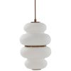 Opálově bílé skleněné závěsné LED světlo NAJAC 20 cm