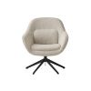 Béžové bouclé otočné křeslo Unique Furniture Lynn
