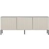 Šedobéžový dřevěný TV stolek Gravia 150 x 44 cm