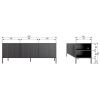 Šedobéžový dřevěný TV stolek Gravia 150 x 44 cm