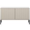 Šedobéžový dřevěný TV stolek Gravia 100 x 44 cm