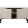 Šedobéžový dřevěný TV stolek Gravia 100 x 44 cm