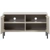 Šedobéžový dřevěný TV stolek Gravia 100 x 44 cm