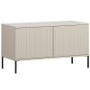 Šedobéžový dřevěný TV stolek Gravia 100 x 44 cm