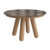 Hnědý mramorový rozkládací jídelní stůl Balance 125/225 cm s dubovou podnoží