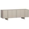 Šedobéžový dřevěný TV stolek Basu 152 x 46 cm