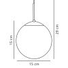 Opálově bílé skleněné závěsné světlo Cafe 15 cm