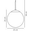 Opálově bílé skleněné závěsné světlo Cafe 25 cm