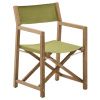Dřevěná zahradní skládací židle Kave Home Vilara se zeleným sedákem